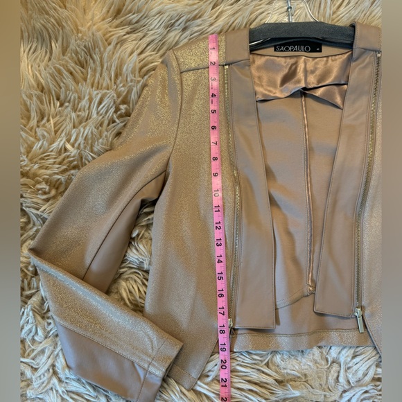 São Paulo Metallic Jacket Sand Color size 10/42 - Picture 8 of 13